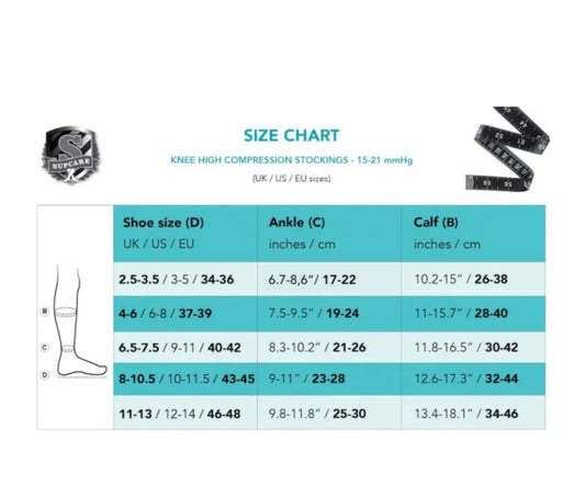 Støttestrømper økologisk bomull grønnblomstret