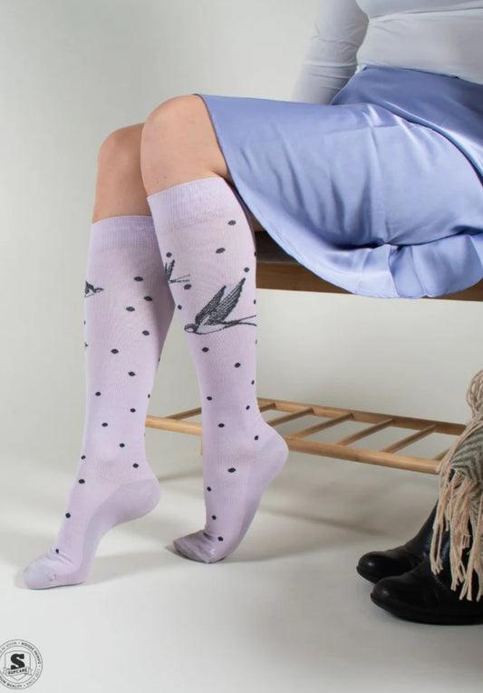 Støttestrømpe fly free bomull