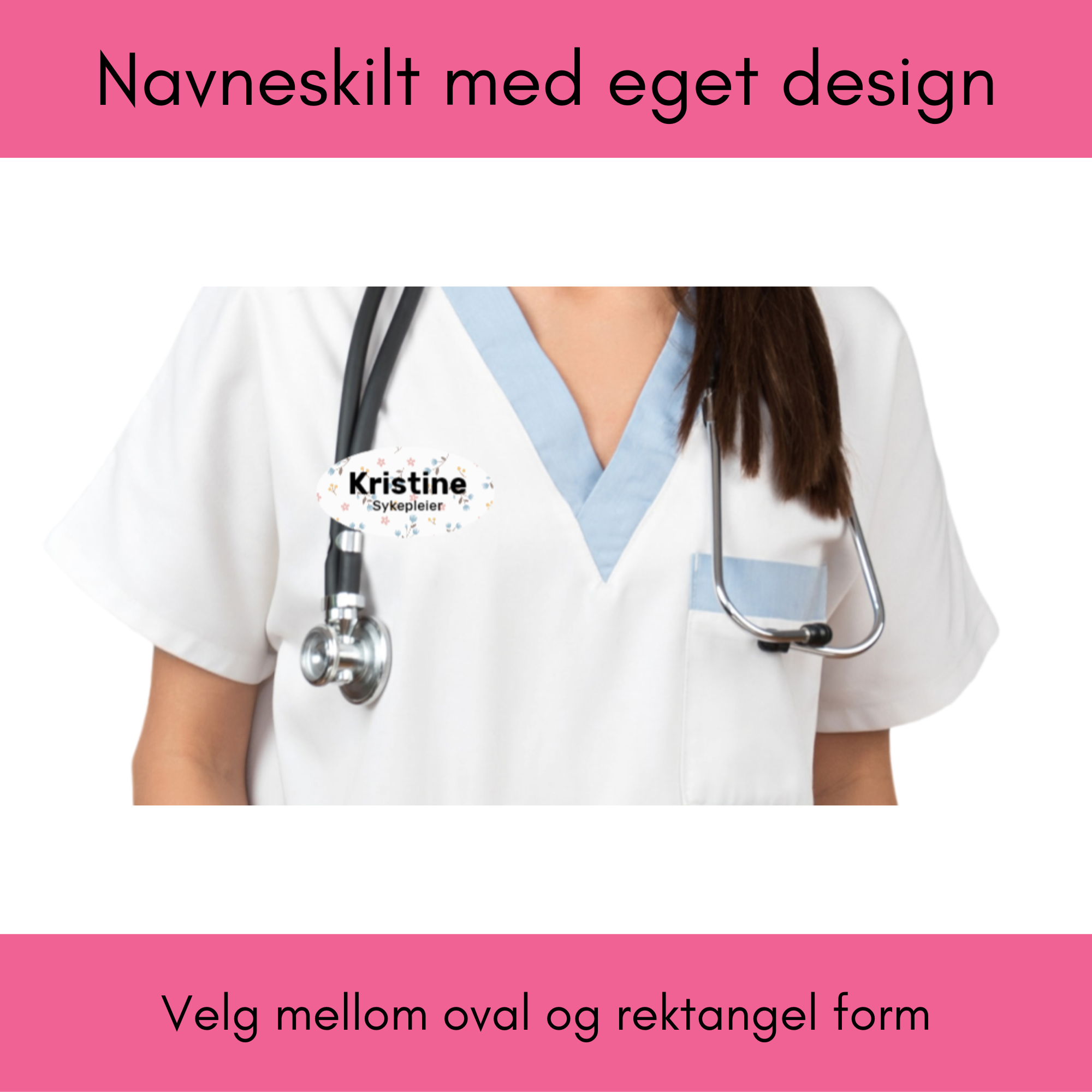 Navneskilt med eget design (rektangulært)