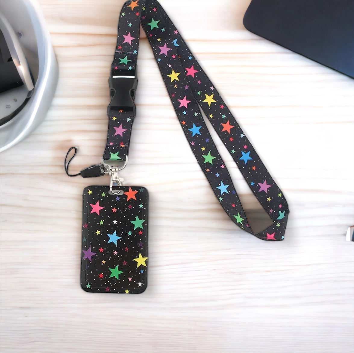 ID card holder rainbow stars