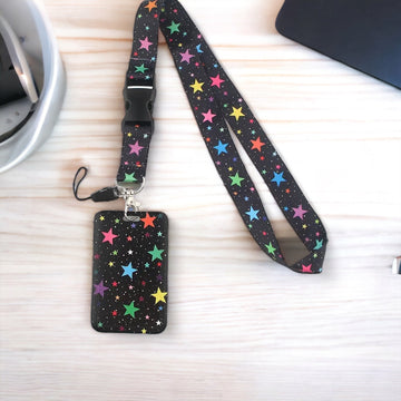 ID card holder rainbow stars