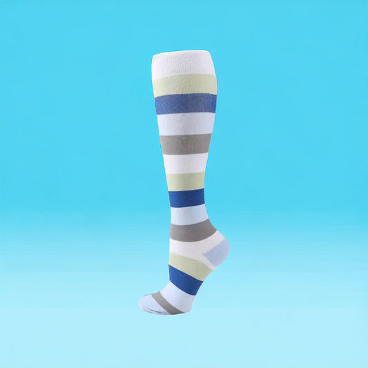 Support stocking stripes dark blue